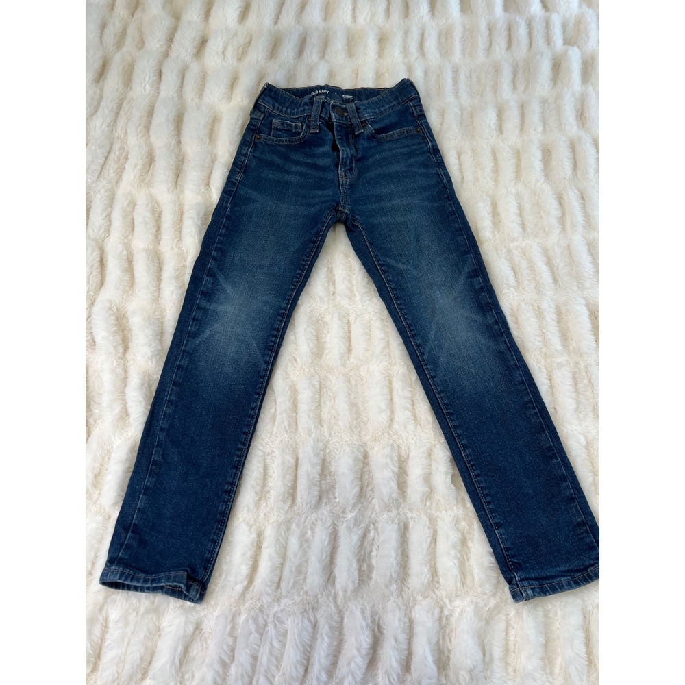 Old Navy Boys Skinny Jeans Dark Wash Built-In Flex Size 7